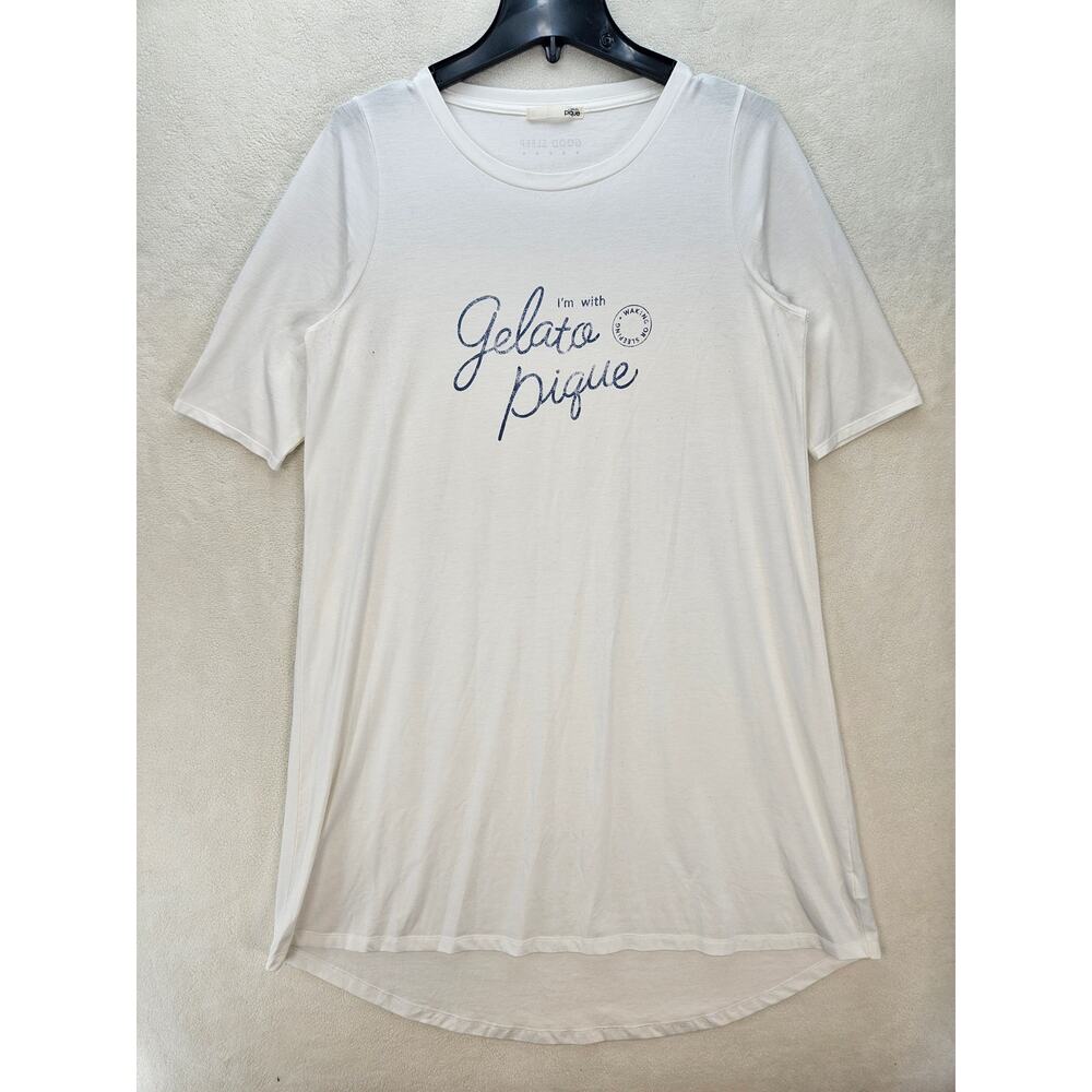 GELATO PIQUE OSFM SLEEPWEAR SHORT SLEEVE TALL WHITE